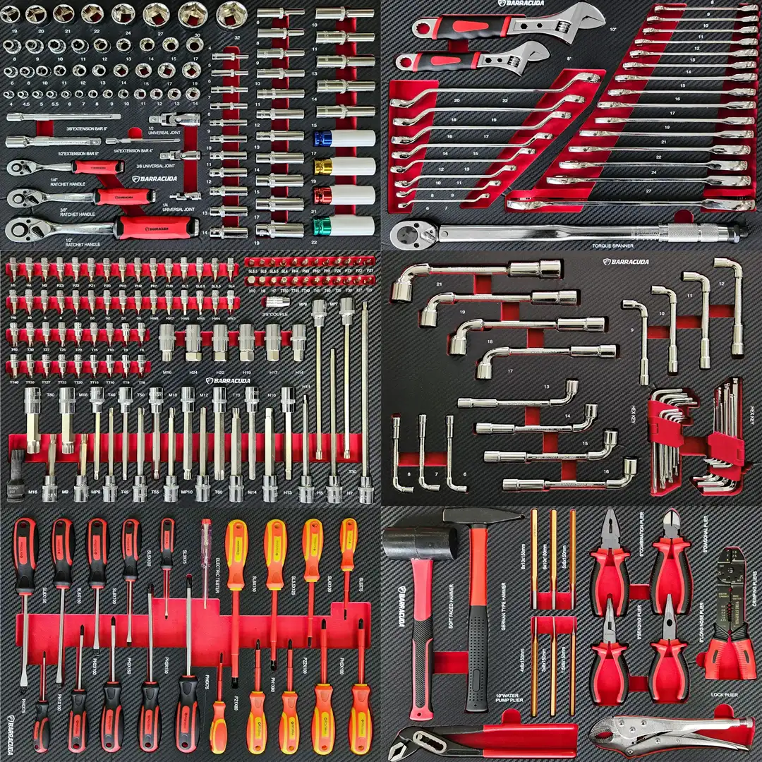 LOT - 6 plateaux d'outillage compartimenté Barracuda Tools