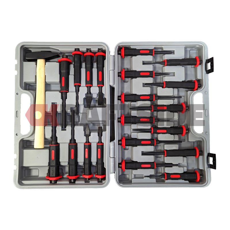 Jeu D'outils GEDORE 6 Pièces – Burin, Pointeau, Chasse-goupilles, Dans Coffret Métal, Qualité Professionnelle