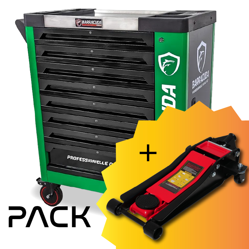 PACK : Servante d'atelier Barracuda ROCK Pro + Cric extra-plat