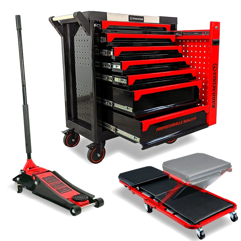 Starter PACK : Servante d'atelier Barracuda Max XXL + Cric + Chariot mécanicien