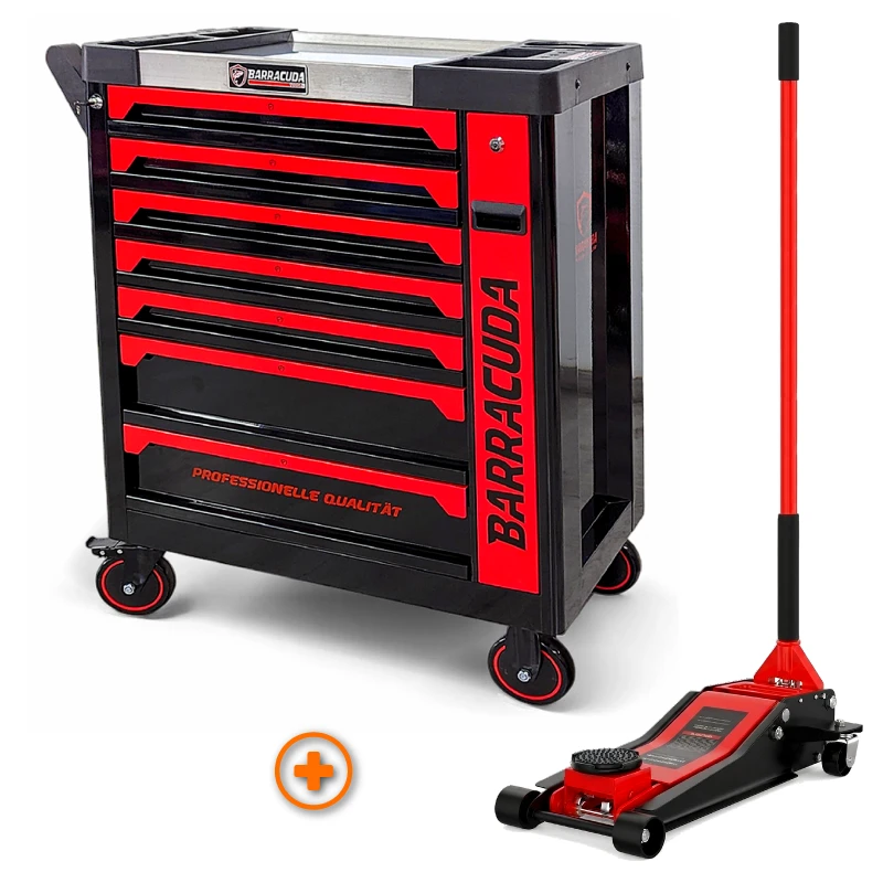 PACK : Servante d'atelier Barracuda Max XXL 8/7 + Cric extra-plat